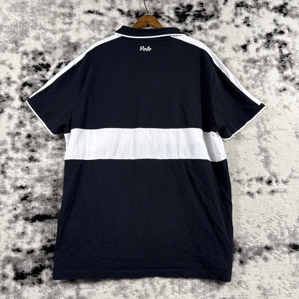 Polo Ralph Lauren Shirt‎ Mens Size XXL Black Rugby Preppy Academia Numbered